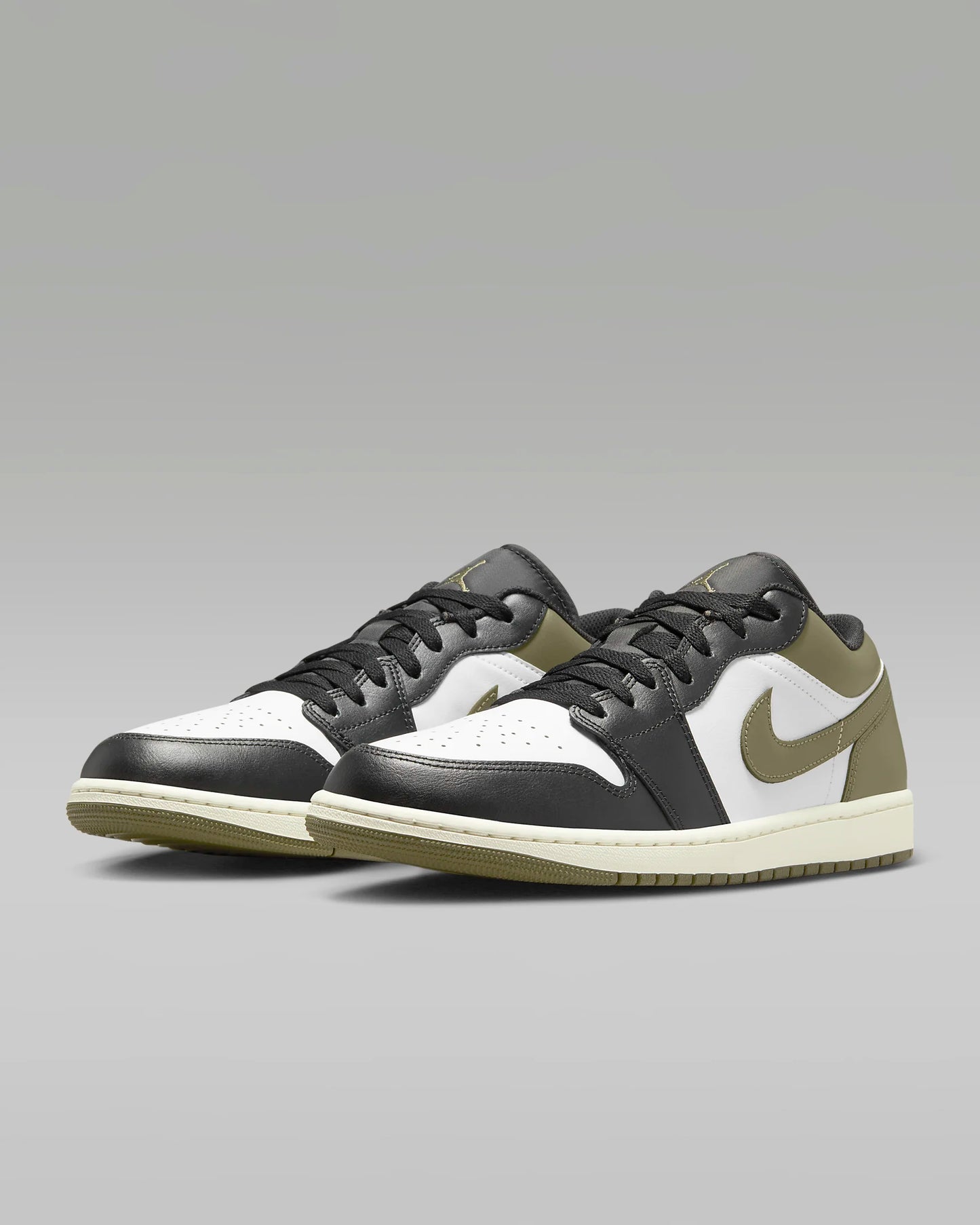 Air Jordan 1 Low "Black/Medium Olive/White"