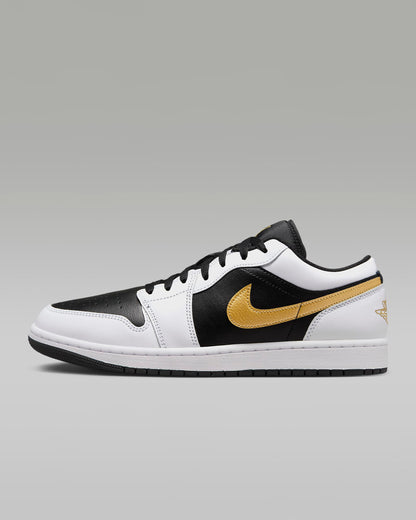 Air Jordan 1 Low "White/Black/Metallic Gold"