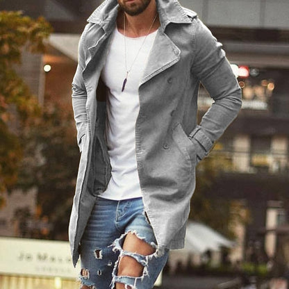 C6 | Luxury Men's Trench Coat Mid Length Windbreaker