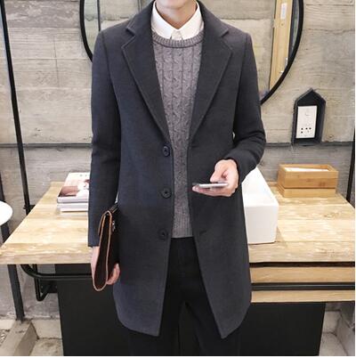 C1 | Luxury Thickening Medium and Long Woolen Coat Business Windbreaker